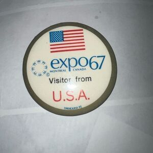 Vintage expo 67 Montreal, Canada Visitor from U.S.A. - 1967 Worlds Fair/Expositi